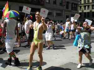 Man in yellow literally leaving little to the imagination.