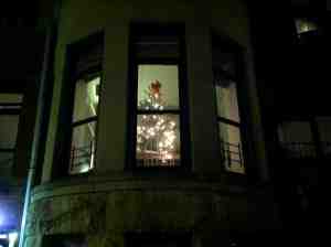 Apartment near my laundromat; looks like a tree purchased on Columbus Avenue.