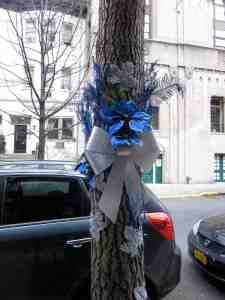 Second tree in blue and silver: a shout out to those that celebrate Hannukah?