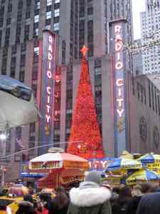 Radio City Music Hall's glitz - a light show rather than an actual tree.