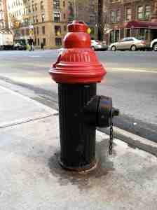 West End Avenue fire hydrant: stylish red head.